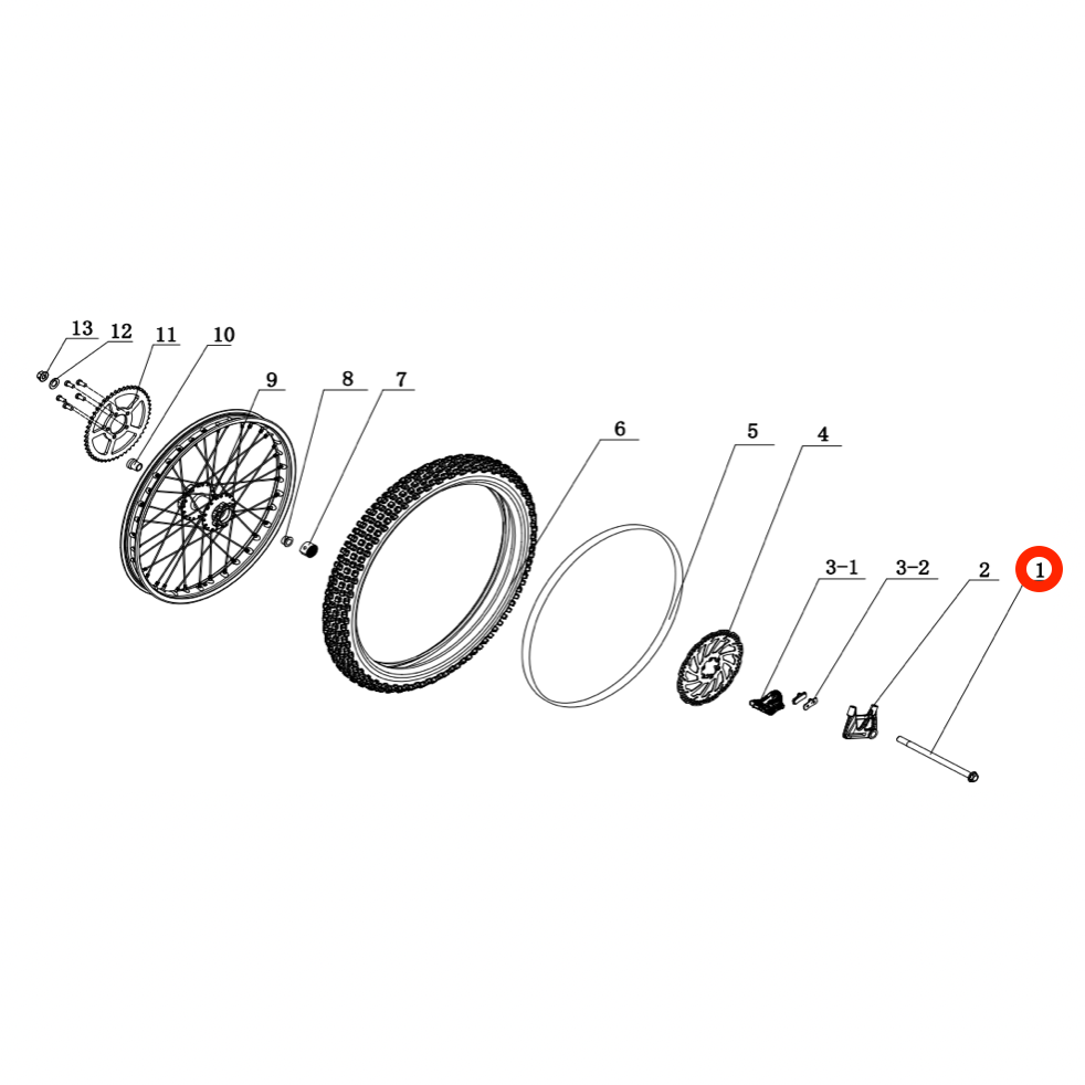 Rear Wheel Axle