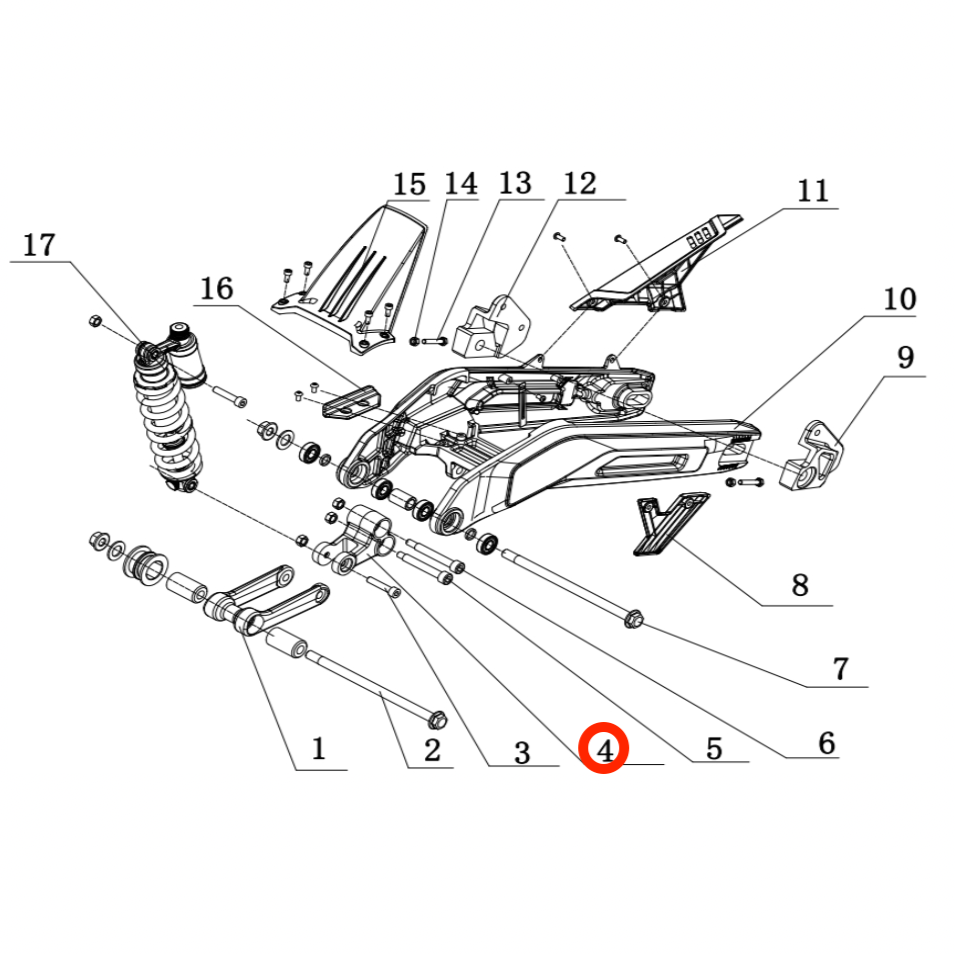 Rear shock linkage