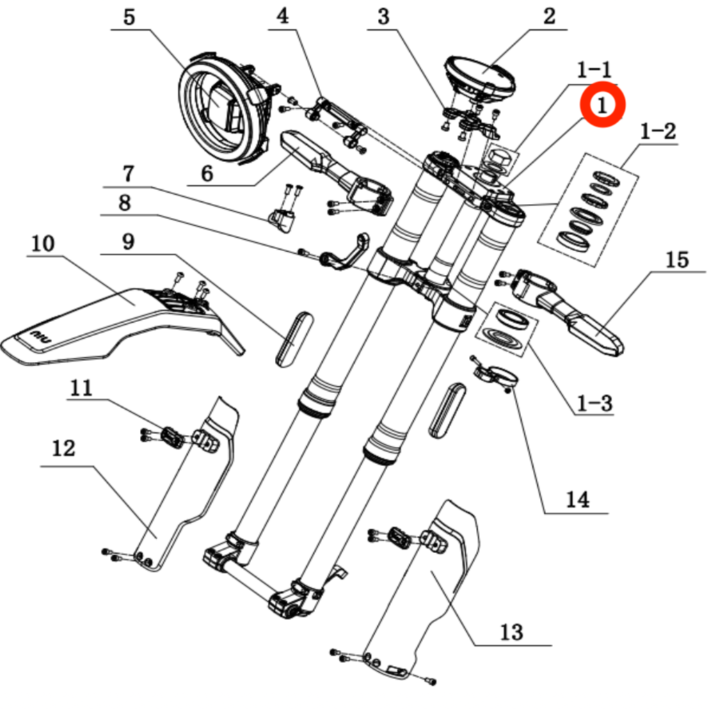 Complete Front Fork Assembly XQi3