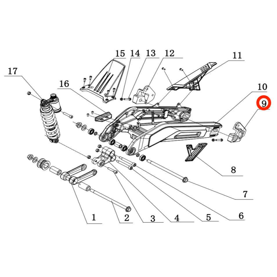 Rear light assembly mounting bracket (Left)
