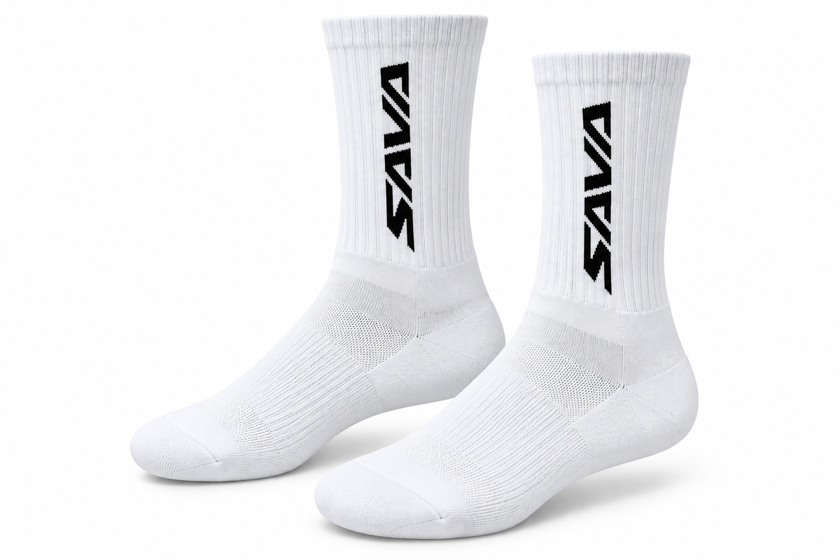 SAVA White Cycling Socks